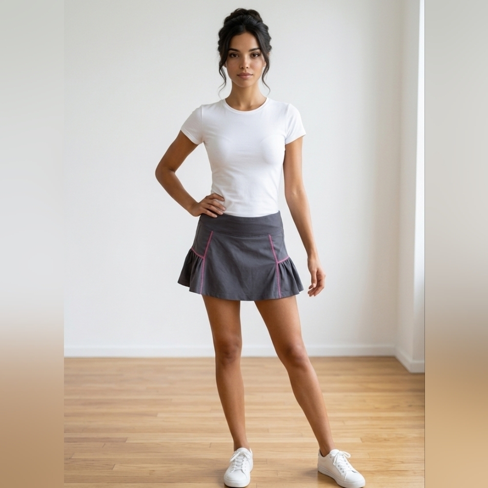 Lucy Skorts, Adjustable Waistline Cord, Hidden Phone Pocket, Hole For Headphones